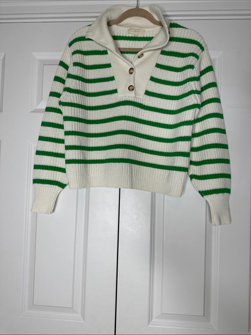Sezane Kyam Jumper Ecru / Vert size M - Picture 3 of 9